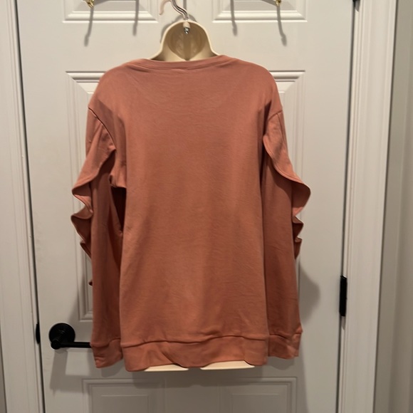 NWOT! Cute Pink Ruffle Top-Medium - Picture 3 of 5